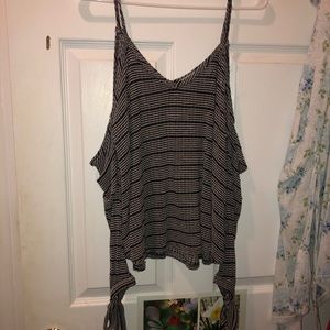 Striped cold shoulder shirt